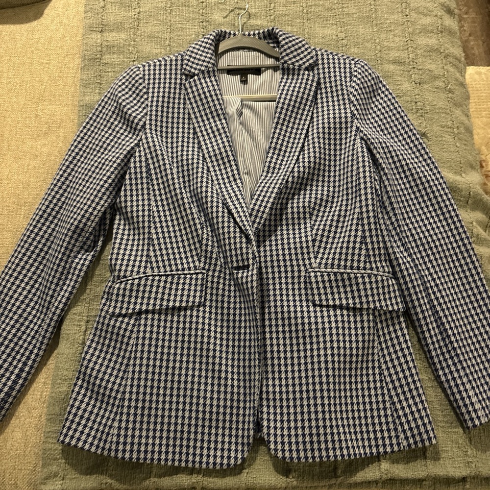 Talbots Blue and White Striped Blazer